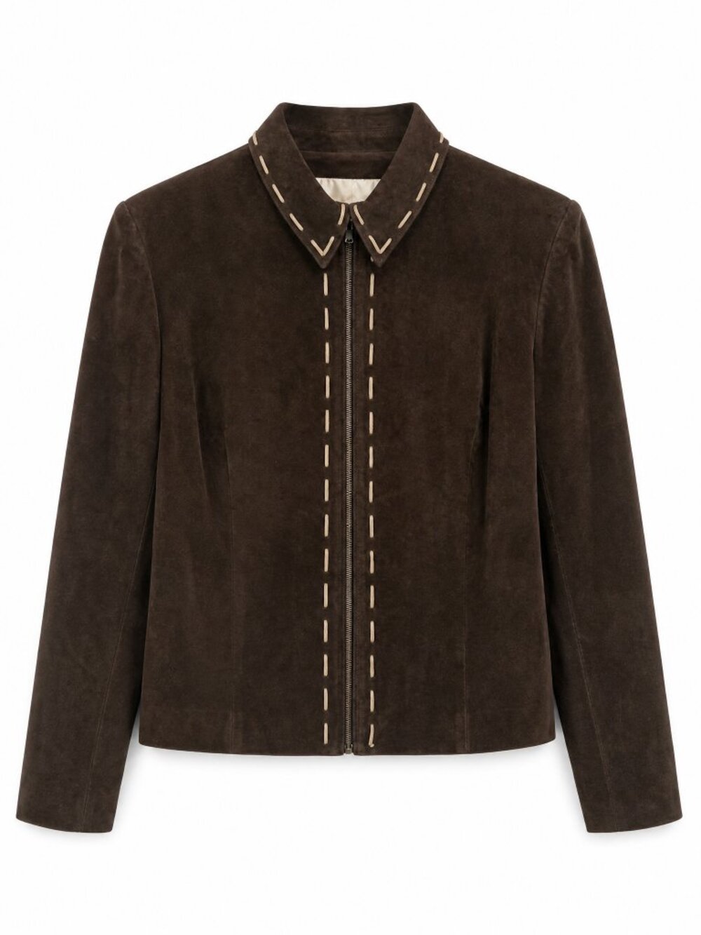 Vintage Suede Leather Jacket Brown 8